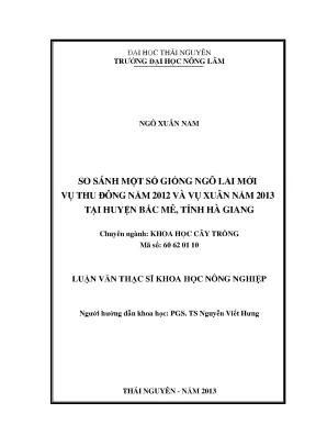 So sánh giống ngô lai mới tại Hà Giang (2012-2013)