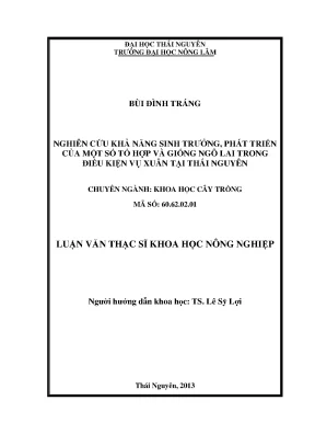 Nghiên cứu khả năng sinh trưởng của giống ngô lai vụ