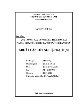 Quy hoạch xây dựng nông thôn mới tại xã Mai Pha, Lạng Sơn