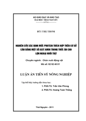 Nghiên cứu mức protein tối ưu cho lợn thịt dựa trên cân 