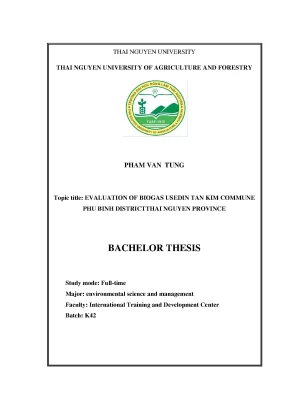 Đánh Giá Sử Dụng Khí Sinh Học Tại Xã Tân Kim, Huyện Phú