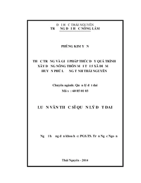 Thực Trạng Và Giải Pháp Thúc Đẩy Xây Dựng Nông Thôn Mới