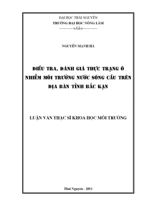 Đánh giá ô nhiễm môi trường nước sông Cầu tại Bắc Kạn