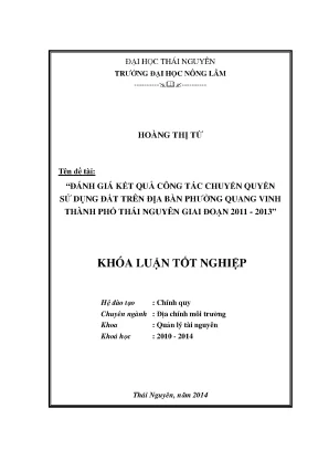 Đánh Giá Kết Quả Chuyển Quyền Sử Dụng Đất Tại Phường