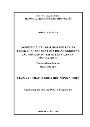 Giải Pháp Phát Triển Trồng Rừng Sản Xuất Tại Huyện Vị