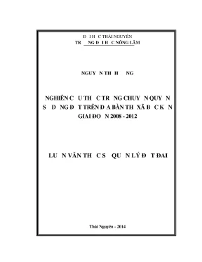 Nghiên cứu thực trạng chuyển quyền sử dụng đất tại thị