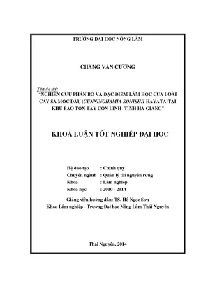 Nghiên cứu phân bố và đặc điểm lâm học cây sa mộc dầu