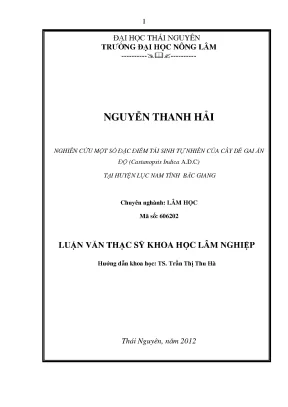 Nghiên cứu tái sinh tự nhiên cây dẻ gai Ấn Độ tại Bắc Giang