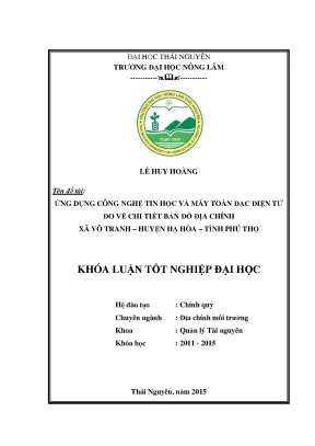 Ứng dụng công nghệ tin học trong lập bản đồ địa chính xã