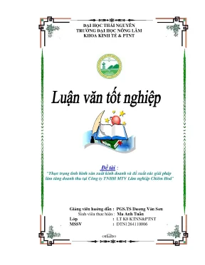 Giải pháp tăng doanh thu cho công ty TNHH MTV Lâm nghiệp 