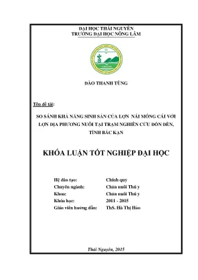 So sánh khả năng sinh sản của lợn nái Móng Cái và lợn