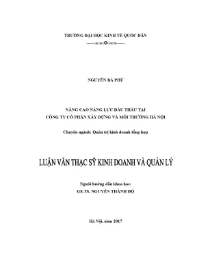 Luận Văn Thạc Sĩ: Giải Pháp Nâng Cao Năng Lực Đấu Thầu 
