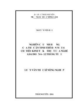 Nghiên cứu ảnh hưởng của thức ăn tinh thô đến chỉ tiêu