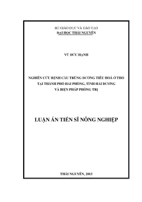 Nghiên cứu và biện pháp phòng trị bệnh cầu trùng đường 