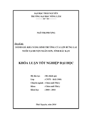 Đánh giá khả năng sinh trưởng lợn rừng lai tại Bắc Kạn