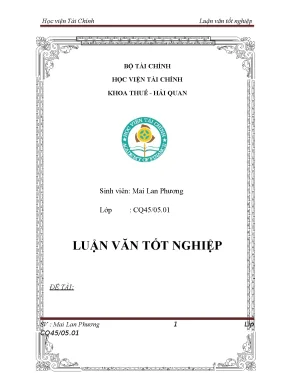 Luận Văn Tốt Nghiệp: Giải Pháp Chống Buôn Lậu Và Gian 