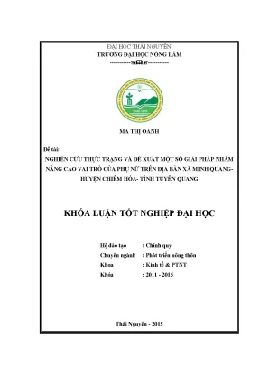 Nghiên cứu thực trạng và giải pháp nâng cao vai trò phụ
