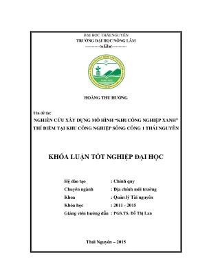 Mô Hình Khu Công Nghiệp Xanh Tại Sông Công 1, Thái Nguyên