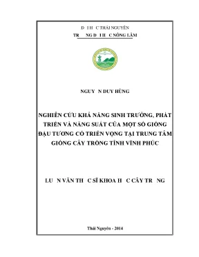 Nghiên cứu giống đậu tương tiềm năng tại Vĩnh Phúc: Khả