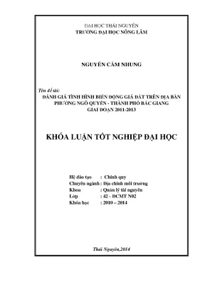 Luận Văn Thạc Sĩ: Đánh Giá Biến Động Giá Đất Phường Ngô