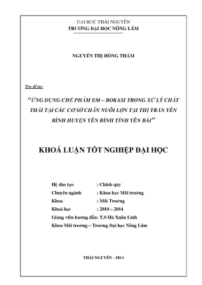 Ứng Dụng Chế Phẩm EM Bokashi Xử Lý Chất Thải Chăn Nuôi