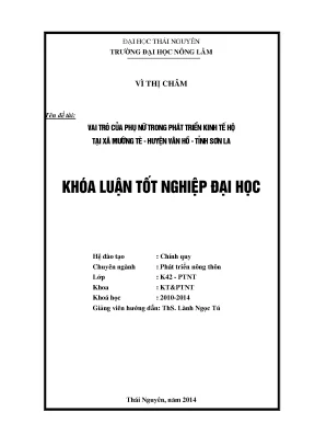 Vai trò của phụ nữ trong phát triển kinh tế hộ gia đình