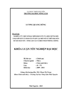 Nghiên Cứu Đặc Điểm Dịch Tễ Hội Chứng Rối Loạn Hô Hấp Và