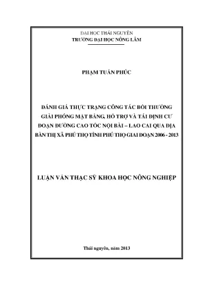 Đánh Giá Thực Trạng Bồi Thường Giải Phóng Mặt Bằng Đường