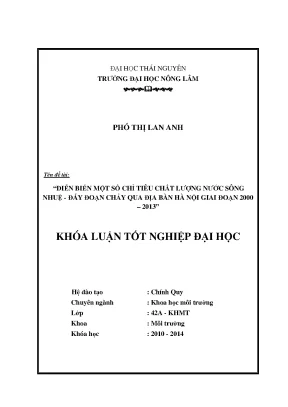 Diễn Biến Chất Lượng Nước Sông Nhuệ Đáy Tại Hà Nội