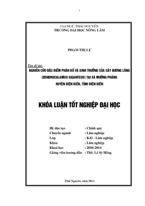 Nghiên cứu phân bố và sinh trưởng cây bương lông