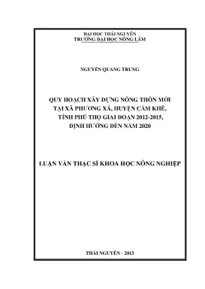 Luận Văn Thạc Sĩ: Quy Hoạch Xây Dựng Nông Thôn Mới Tại