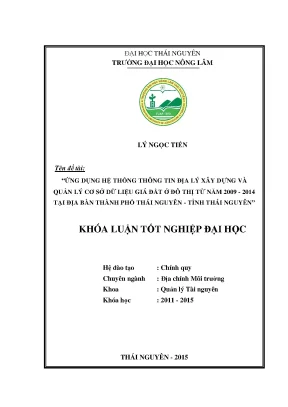 Ứng dụng GIS xây dựng và quản lý cơ sở dữ liệu giá đất