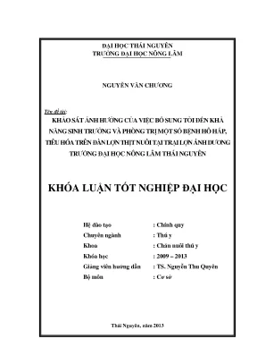 Tác động của tỏi đến sinh trưởng và sức khỏe lợn thịt