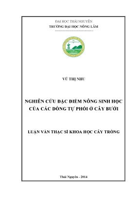 Nghiên cứu đặc điểm nông sinh học các dòng tự phối cây