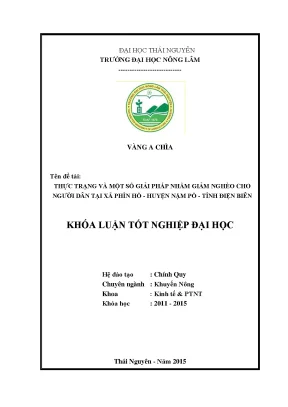 Thực Trạng Và Giải Pháp Giảm Nghèo Cho Người Dân Xã Phìn