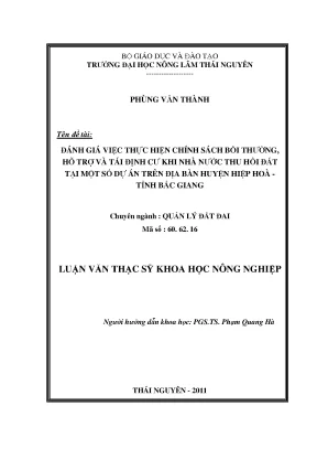 Đánh giá chính sách bồi thường và tái định cư tại huyện