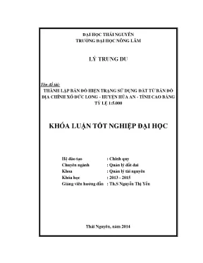 Luận Văn Thạc Sĩ: Thành Lập Bản Đồ Hiện Trạng Sử Dụng