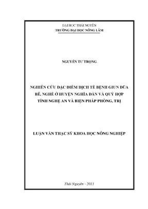 Nghiên cứu dịch tễ và biện pháp phòng trị bệnh giun đũa