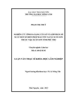 Nghiên cứu đa dạng cây gỗ và biện pháp bảo tồn tại xã