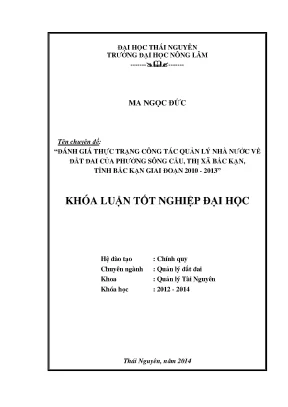Đánh giá quản lý nhà nước về đất đai tại phường Sông