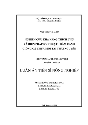 Nghiên cứu khả năng thích ứng và kỹ thuật thâm canh
