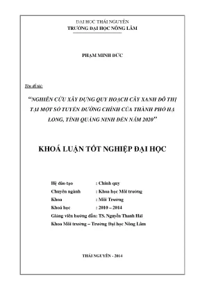 Nghiên cứu quy hoạch cây xanh đô thị tại các tuyến đường