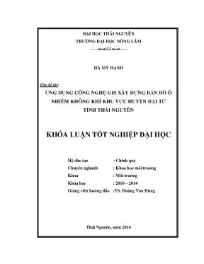 Bản đồ ô nhiễm không khí huyện Đại Từ, Thái Nguyên: Ứng