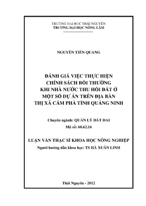 Đánh Giá Chính Sách Bồi Thường Khi Thu Hồi Đất Tại Cẩm