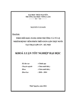 Luận Văn Thạc Sĩ: Theo Dõi Sinh Trưởng Và Tỷ Lệ Viêm