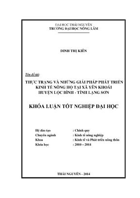 Thực Trạng Và Giải Pháp Phát Triển Kinh Tế Nông Hộ Tại