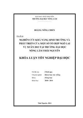 Nghiên cứu sinh trưởng và phát triển của ngô lai vụ xuân