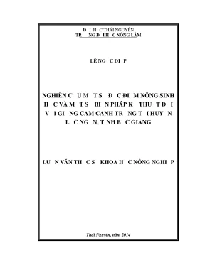 Nghiên cứu đặc điểm nông sinh học và biện pháp kỹ thuật