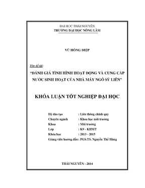 Luận Văn Thạc Sĩ: Đánh Giá Hoạt Động & Cung Cấp Nước