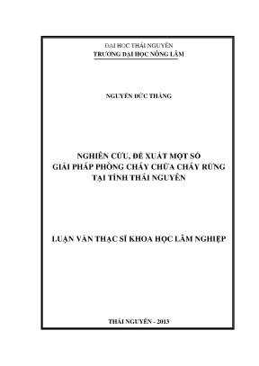 Giải pháp phòng cháy chữa cháy rừng tại Thái Nguyên